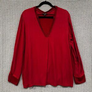MASSIMO DUTTI V-Neck Sweater Red